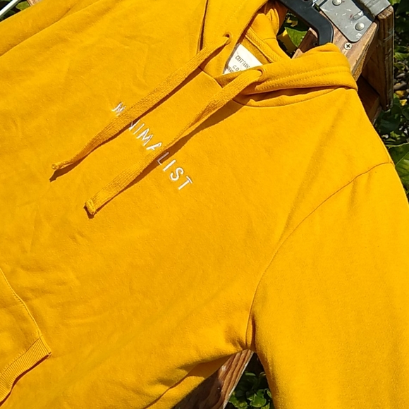 NWOT Cotton On Pullover Hoodie "Minimalist" Gold M - Picture 3 of 9